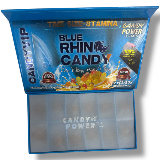 Blue Rhino Candy Power For Men – Herbal Performance Booster 12 Pieces With Ginseng & Tongkat Ali